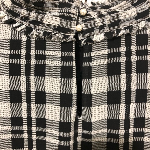 Karl Lagerfeld for Long tall sally black plaid blouse - Picture 6 of 8